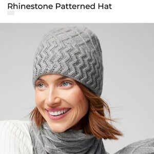 Rhinestone patterned hat, cashmere blend